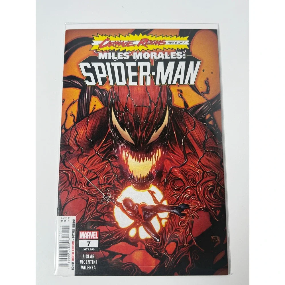 Miles Morales Spider-Man 7 Carnage Reigns Part 6 Marvel Comics 2023 LGY 289 Ruan